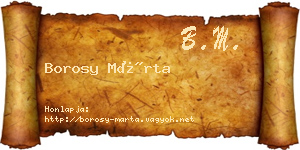 Borosy Márta névjegykártya